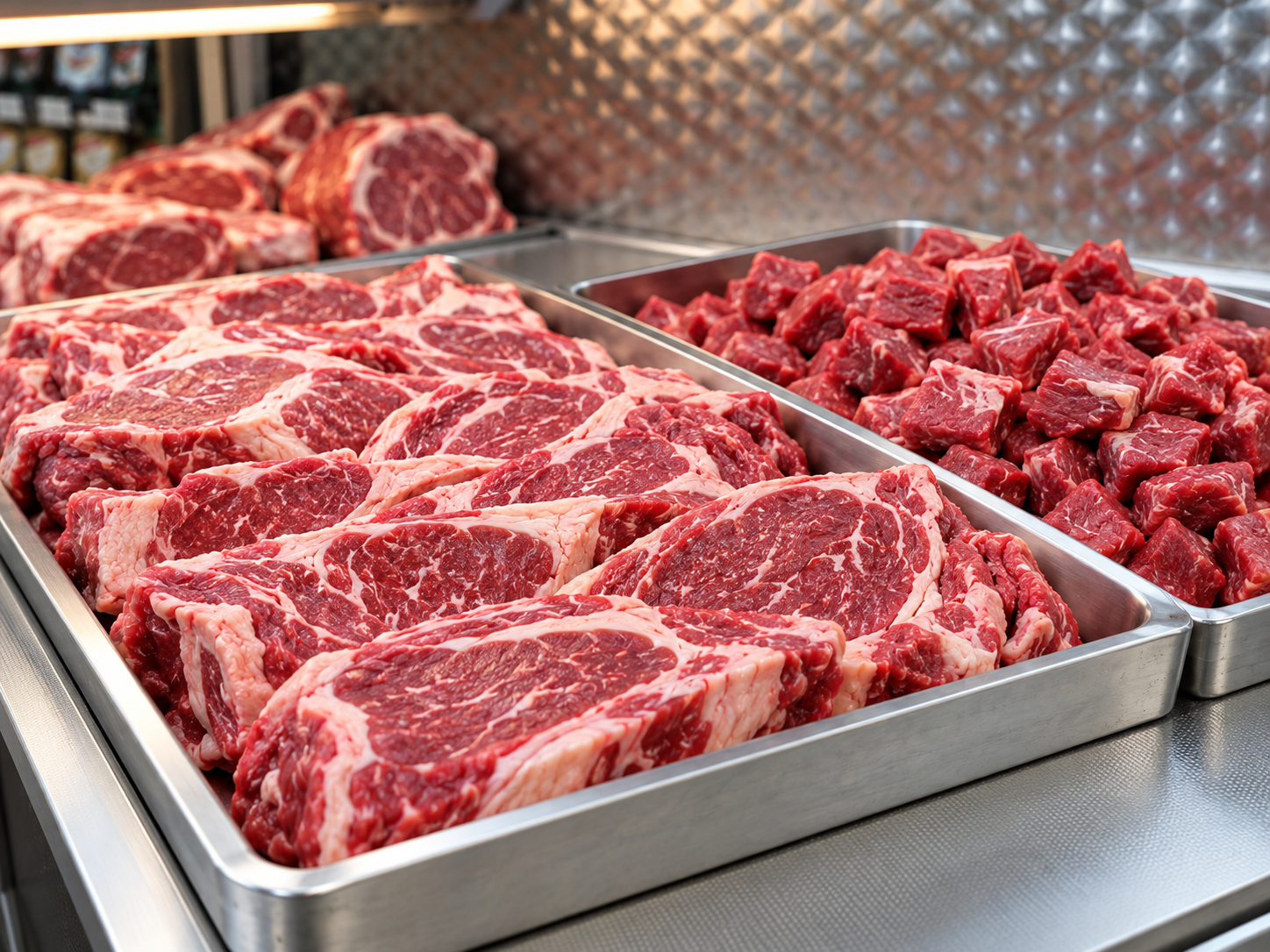 Beef steaks and diced beef — illustrative category image