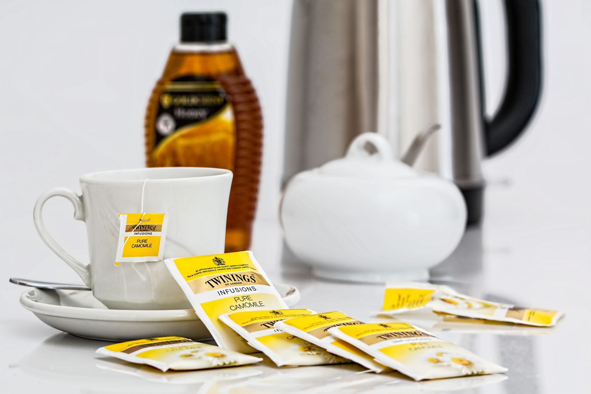 Hot beverages including tea bags, ground coffee and herbal infusions
