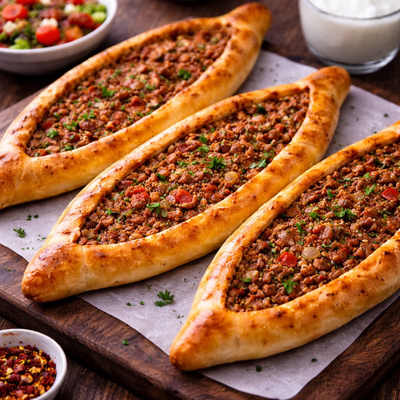 Chef preparing fresh lahmacun in Lahmacun Evi kitchen
