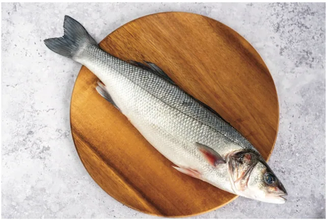 Whole sea bass from the Akdeniz catalogue